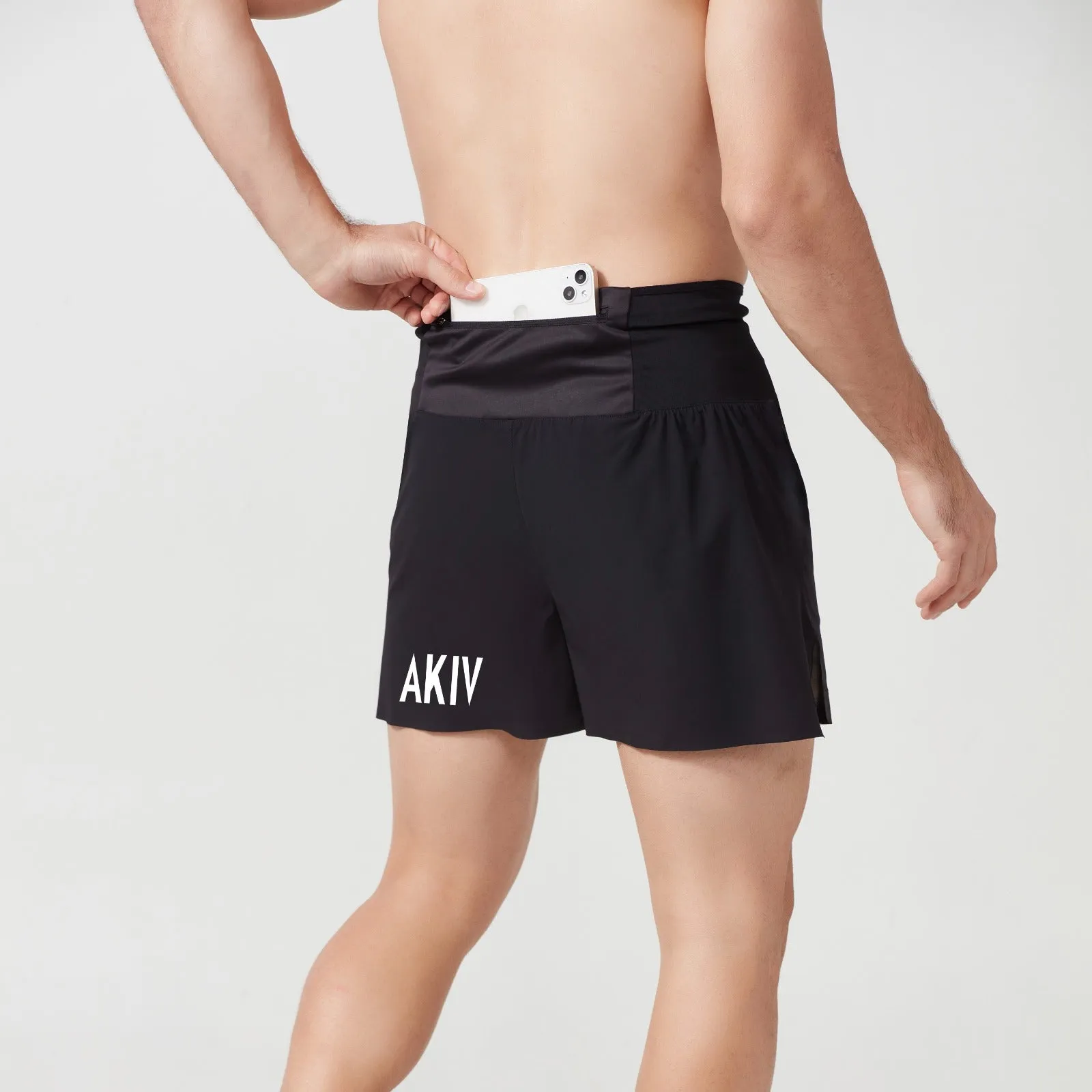 AKIV 2-in-1 Multi-Pocket Shorts Unisex | Inner Tight | Black