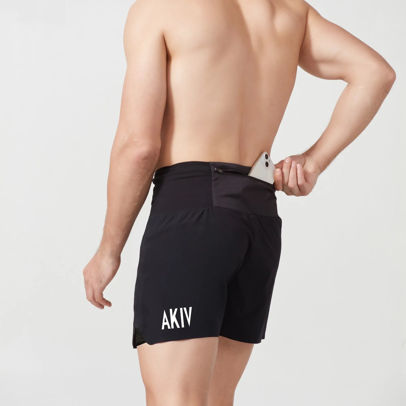 AKIV 2-in-1 Multi-Pocket Shorts Unisex | Inner Tight | Black