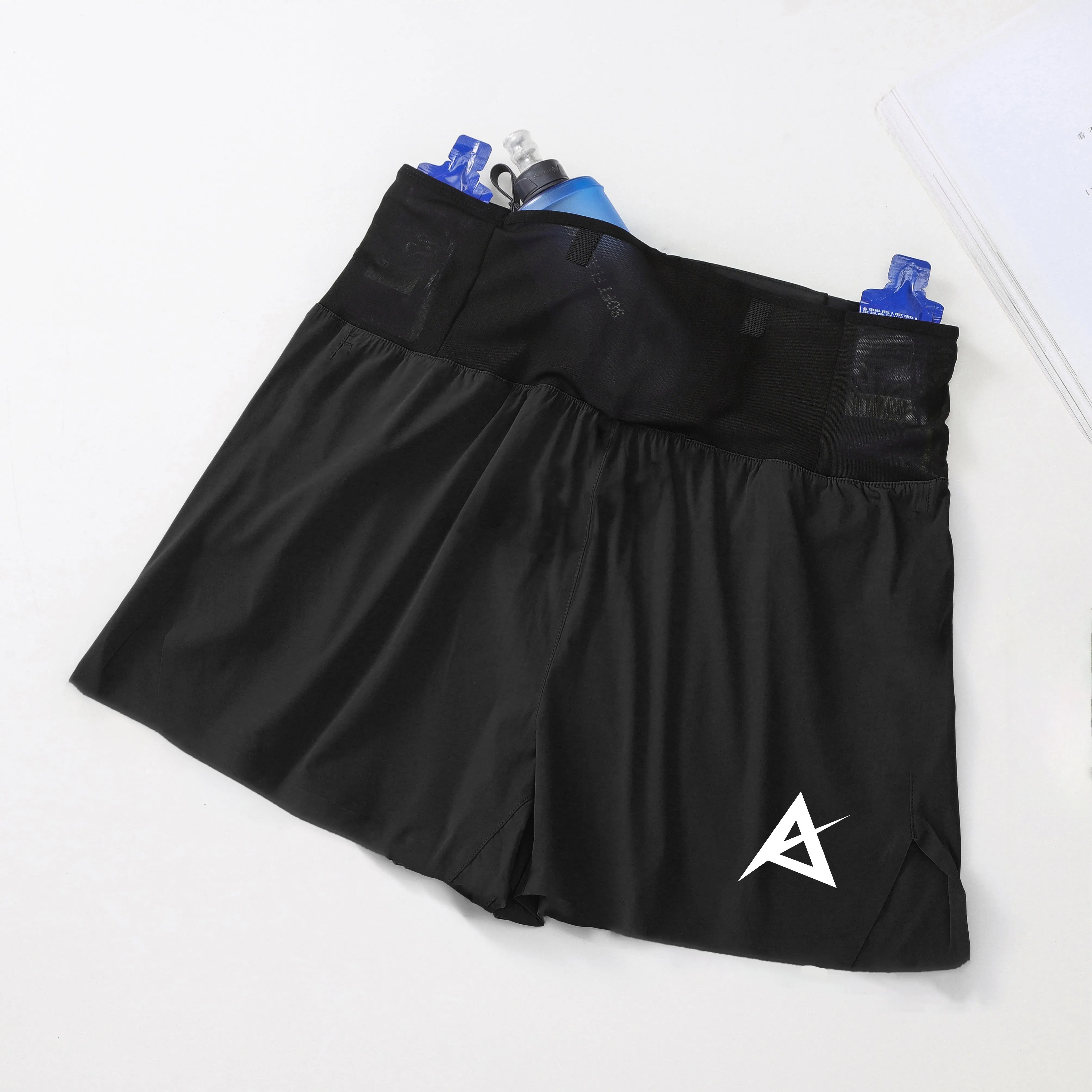 AKIV 2-in-1 Multi-Pocket Shorts Unisex | Inner Tight | Black