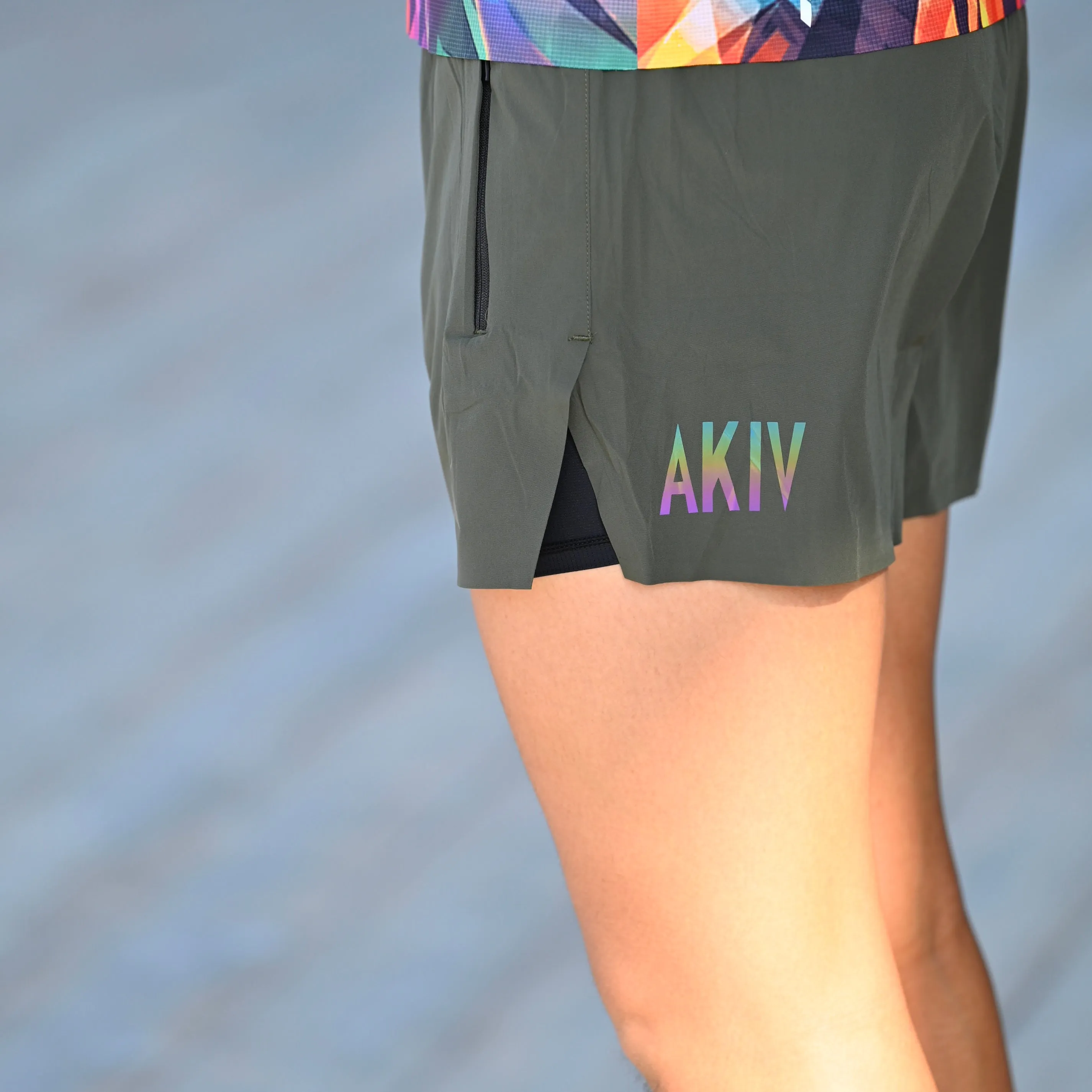 【屯門牛】AKIV 2-in-1 Trail Running Shorts Unisex | Inner Tight | Earth Green