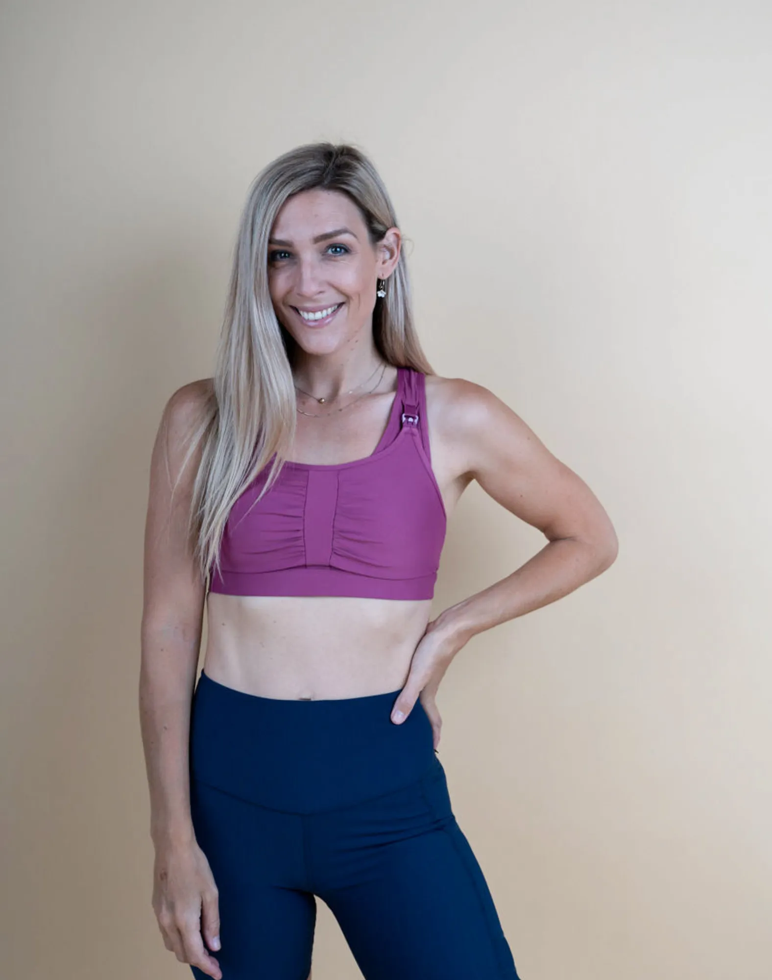 Breastfeeding Sports Bra - Zahara Crop Rose