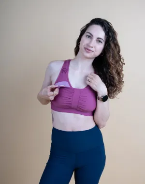 Breastfeeding Sports Bra - Zahara Crop Rose