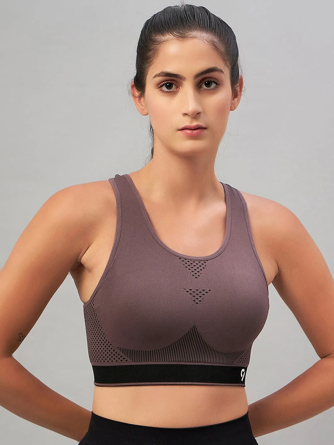 C9 AIrwear Seamless Women Brown Sports Bra - Dark Slate