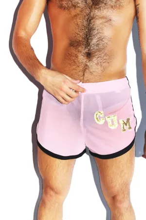 Cum Running Shorts- Pink