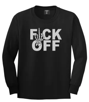 FCK OFF Skeleton Hand Long Sleeve T-Shirt