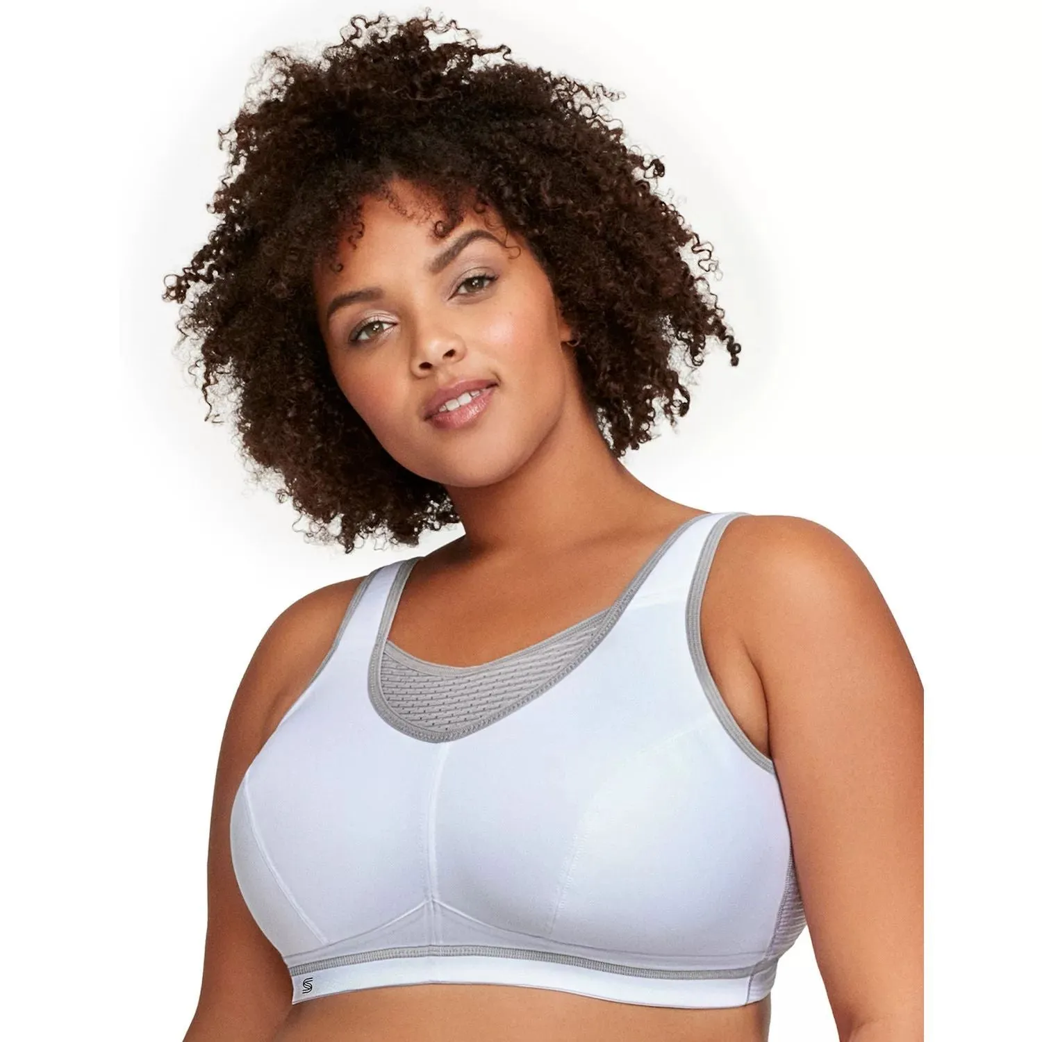 Glamorise Elite Performance Plus Size Medium Impact Strap Sports Bra 1067 Glamorise ,  white