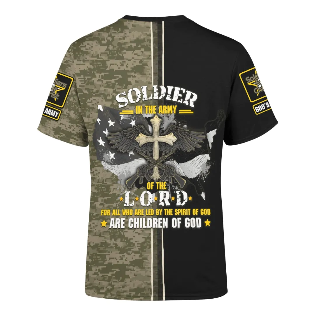 God Bless American Veterans Jesus Customized Shirt - Christian 3d Shirts For Men Women - Custom Name T-Shirt