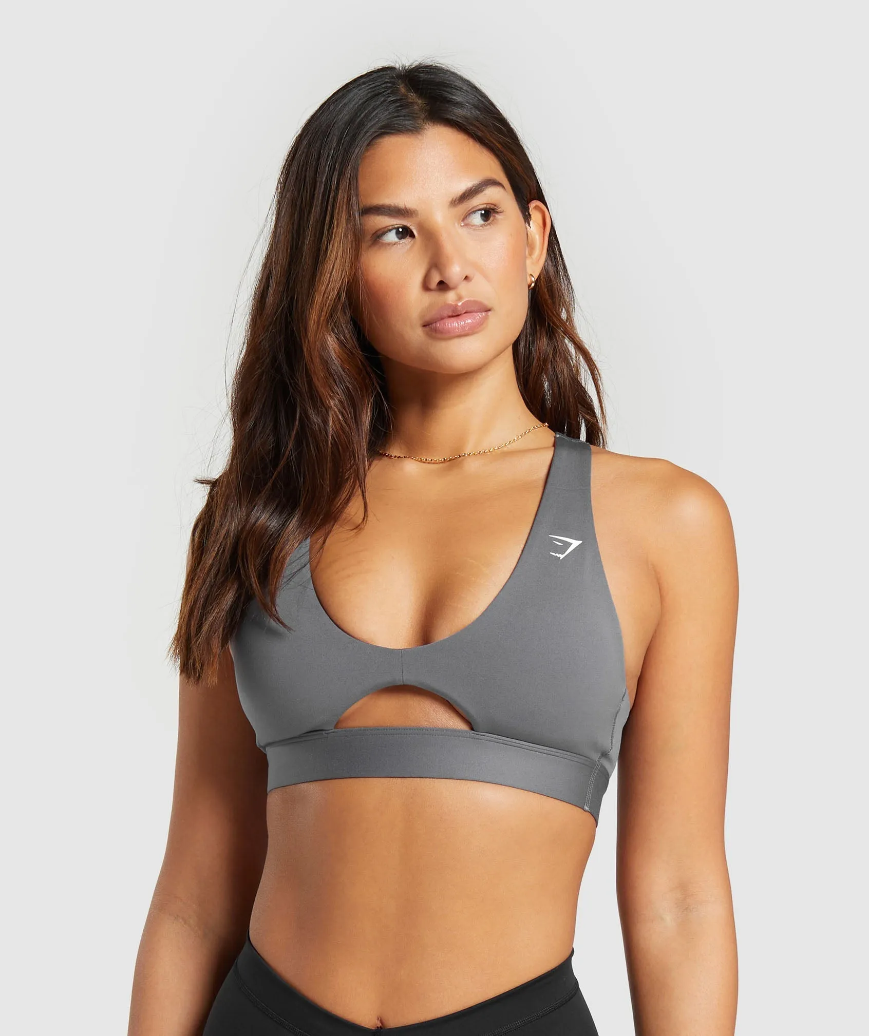 Gymshark Peek A Boo Sports Bra - Brushed Grey