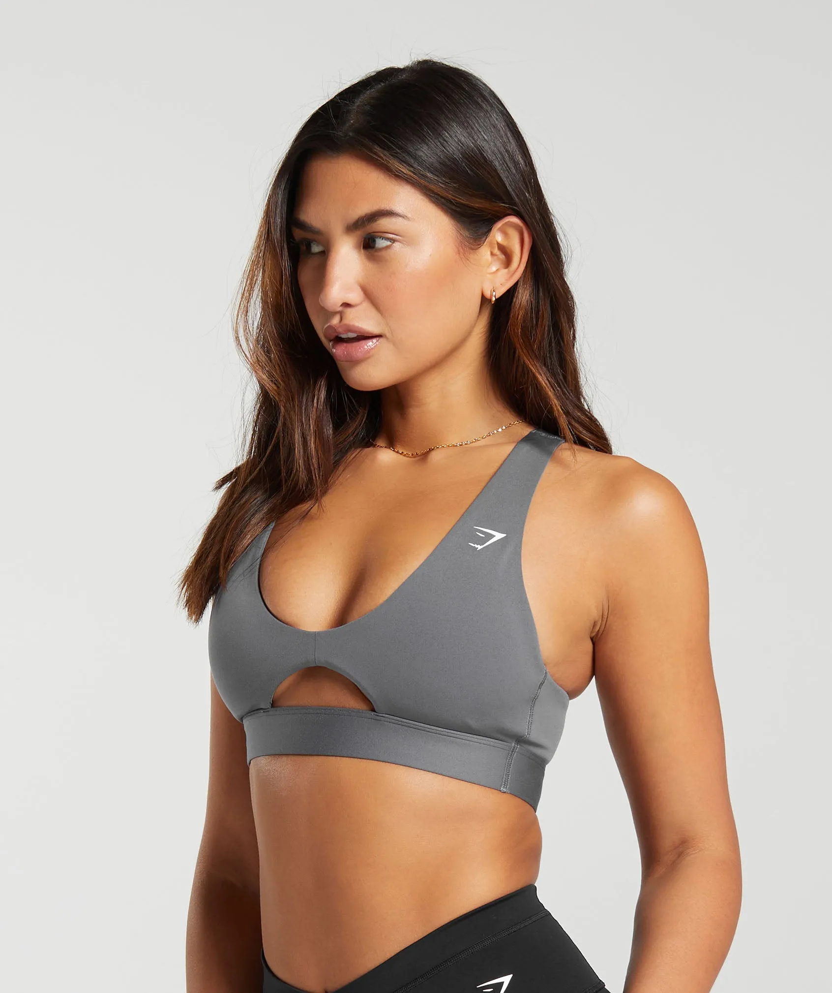 Gymshark Peek A Boo Sports Bra - Brushed Grey