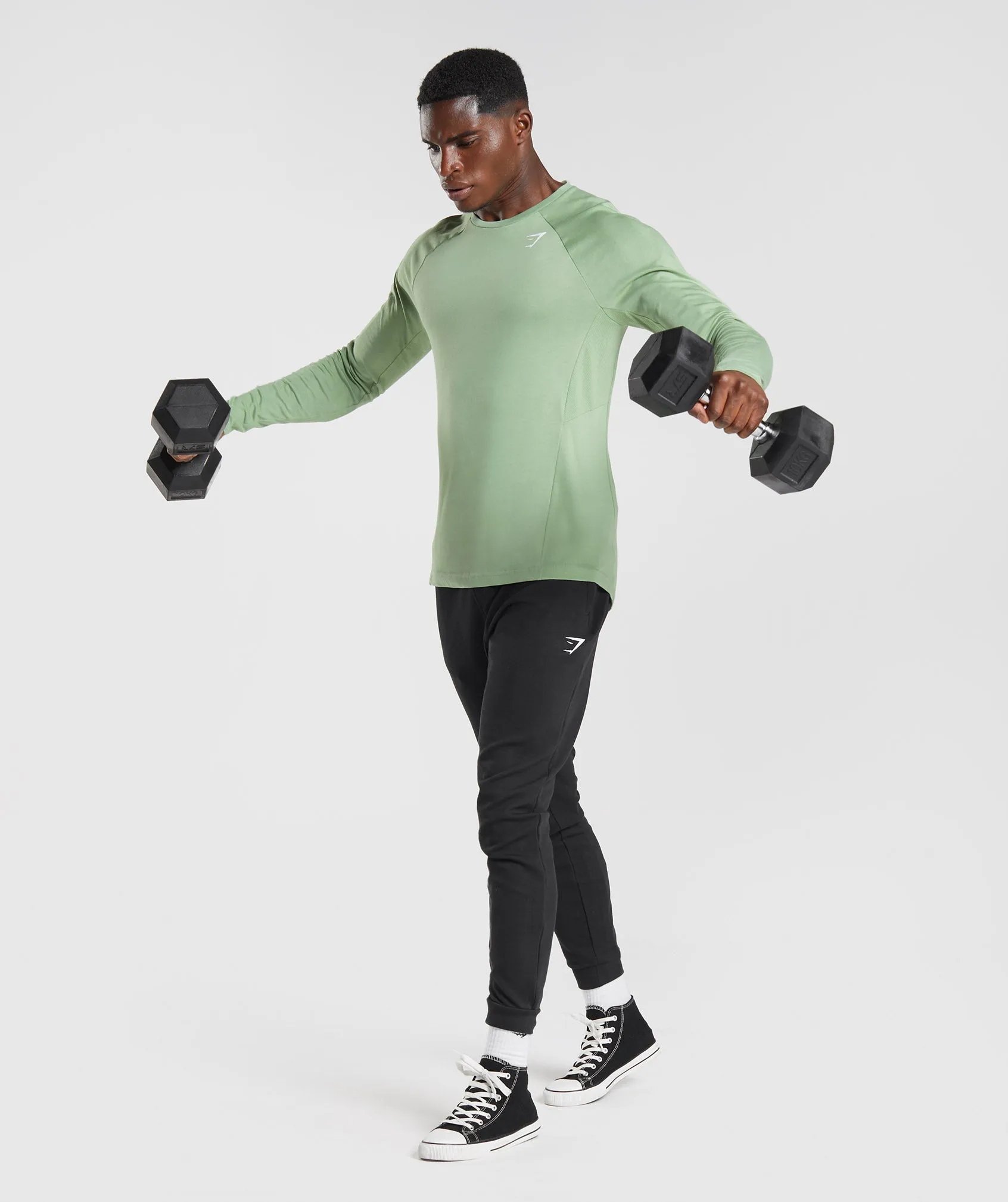 Gymshark React Long Sleeve Top - Tea Green