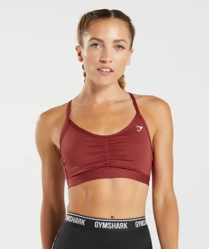 Gymshark Ruched Sports Bra - Rosewood Red