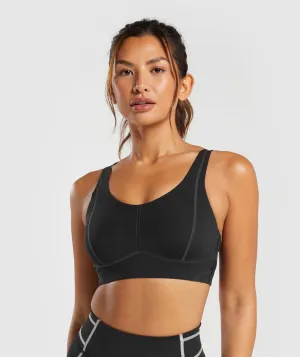 Gymshark Stitch Feature Sports Bra - Black