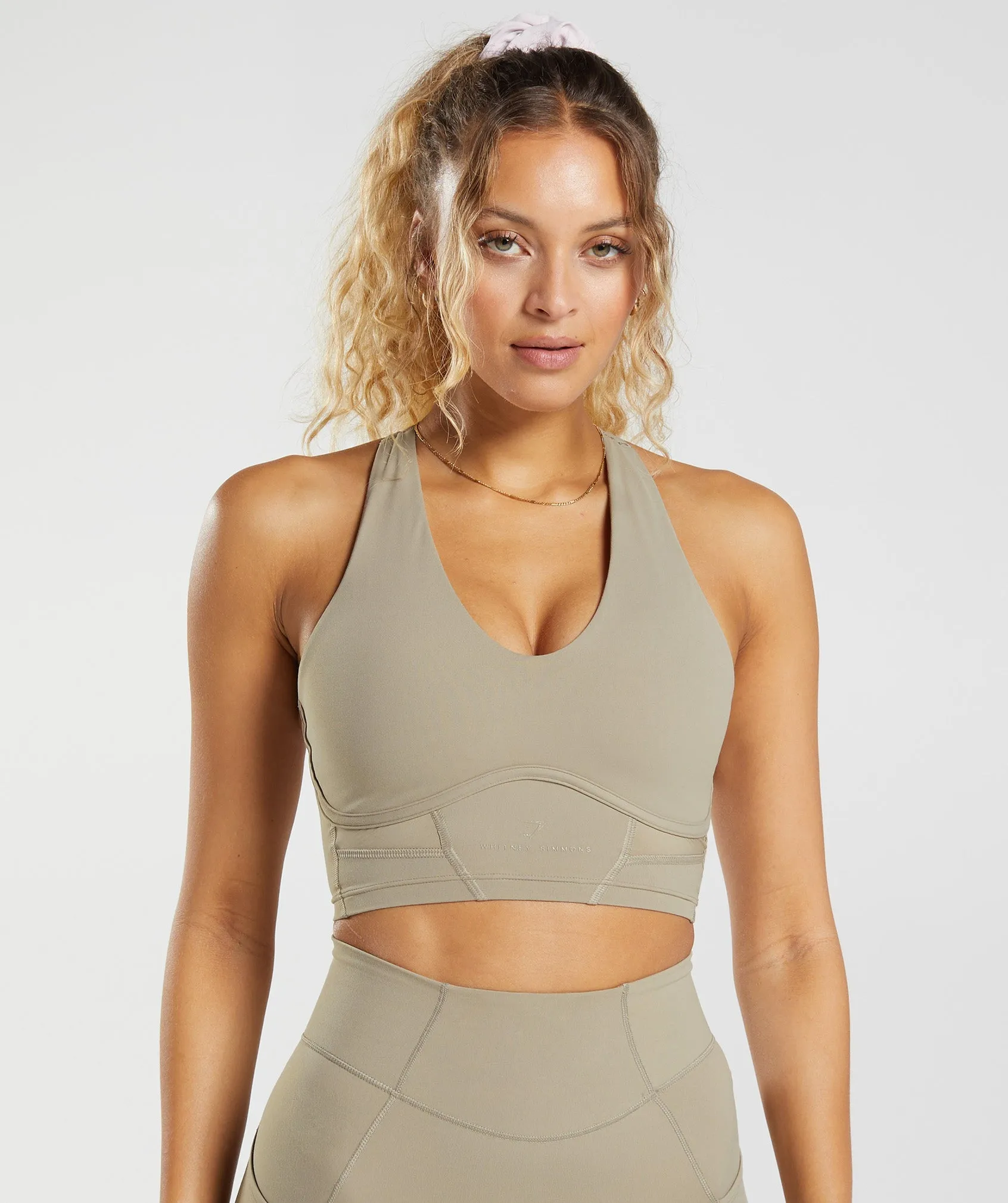 Gymshark Whitney Longline Bra - Cement Brown