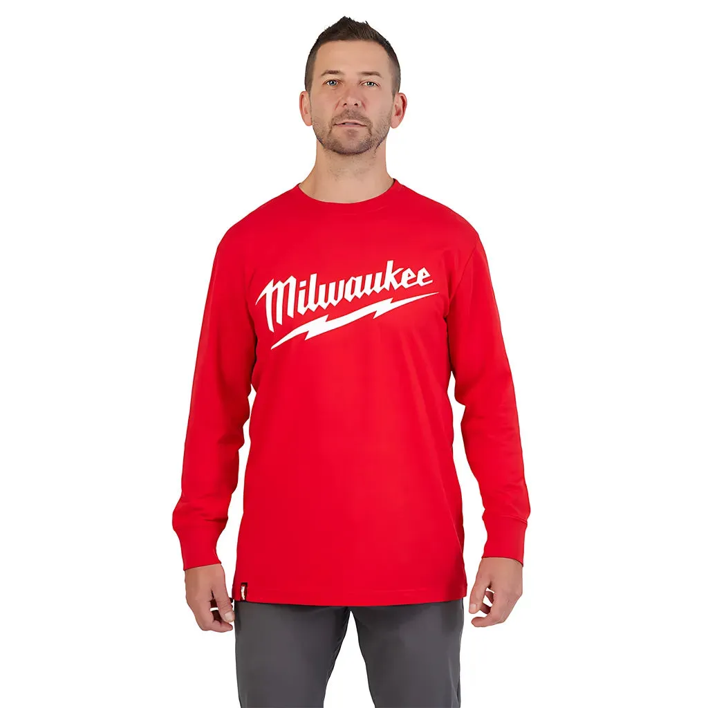 Heavy Duty T-Shirt - Long Sleeve Logo Red L