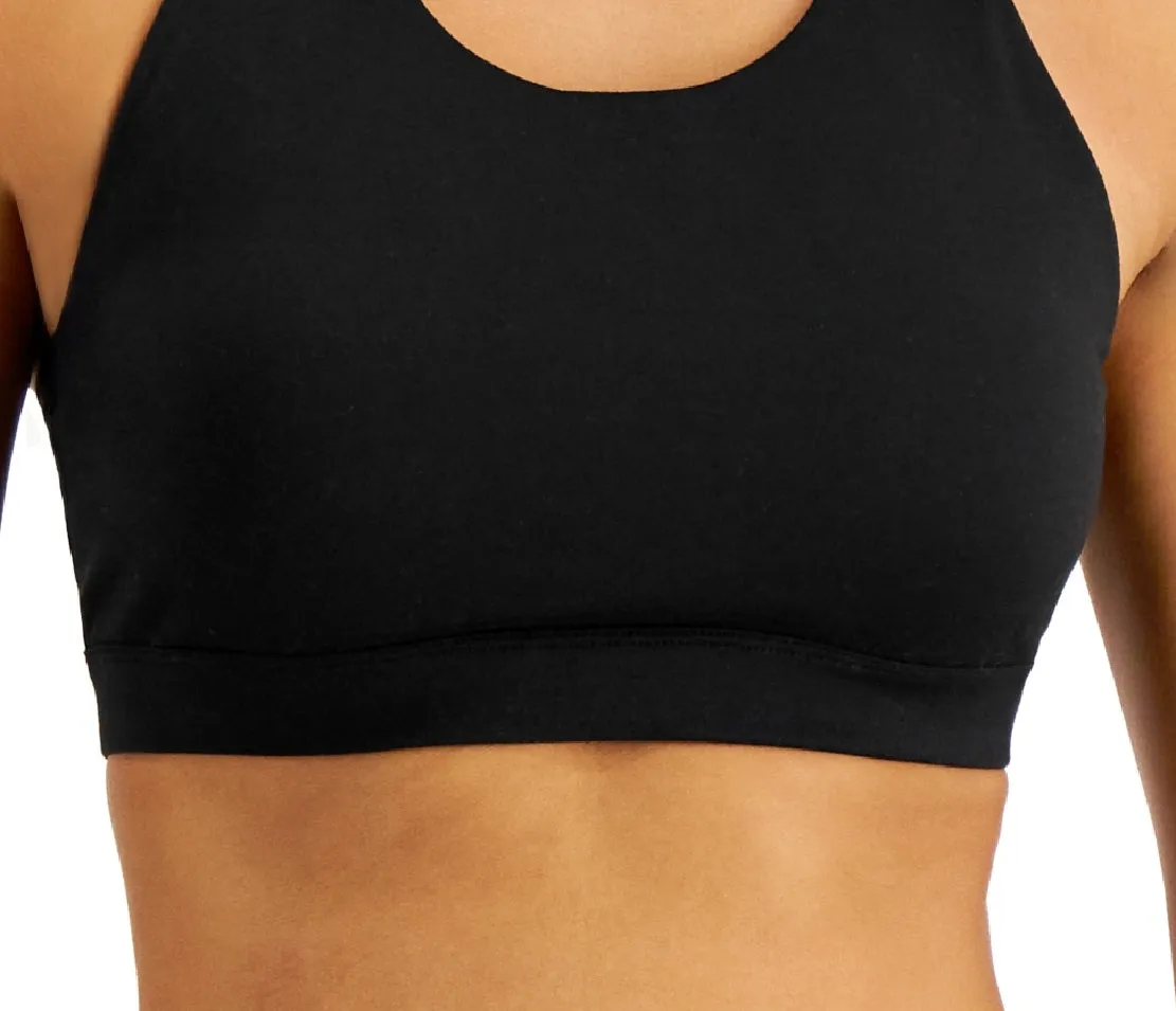 ID Ideology Women's Essentials Sweat Set Low Impact Sports Bra Black