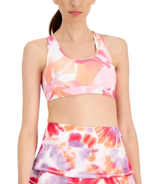 ID Ideology Women's Floating Petals Medium Impact Sports Bra Pink