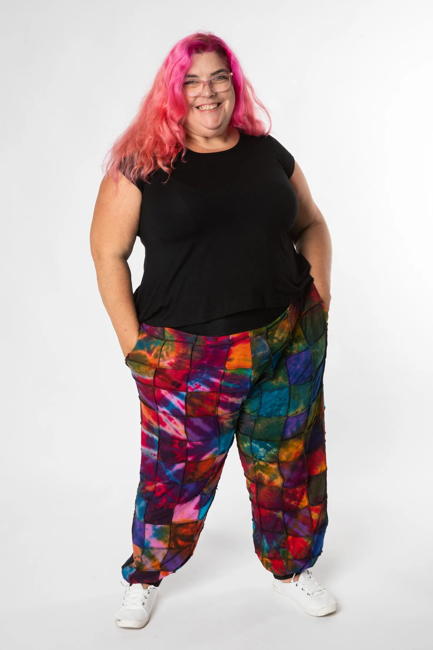 Jum Jum Patchwork Unisex Tie Dye Harem Pants