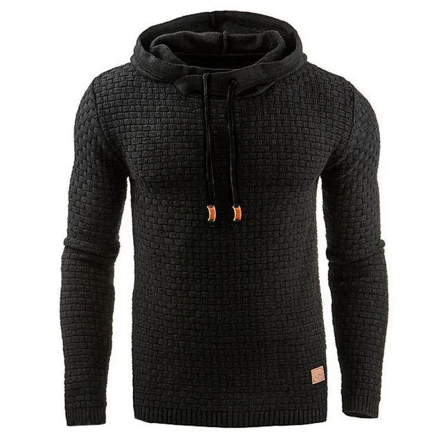 Long Sleeve Solid Color Hooded Sweatshirt for Casual & Sportswear