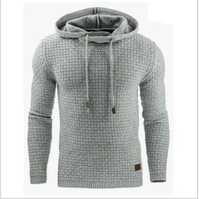 Long Sleeve Solid Color Hooded Sweatshirt for Casual & Sportswear