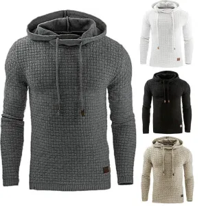 Long Sleeve Solid Color Hooded Sweatshirt for Casual & Sportswear