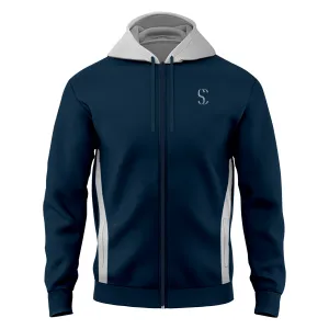 Men's Navy Blue Zip up Fleece Hoodie