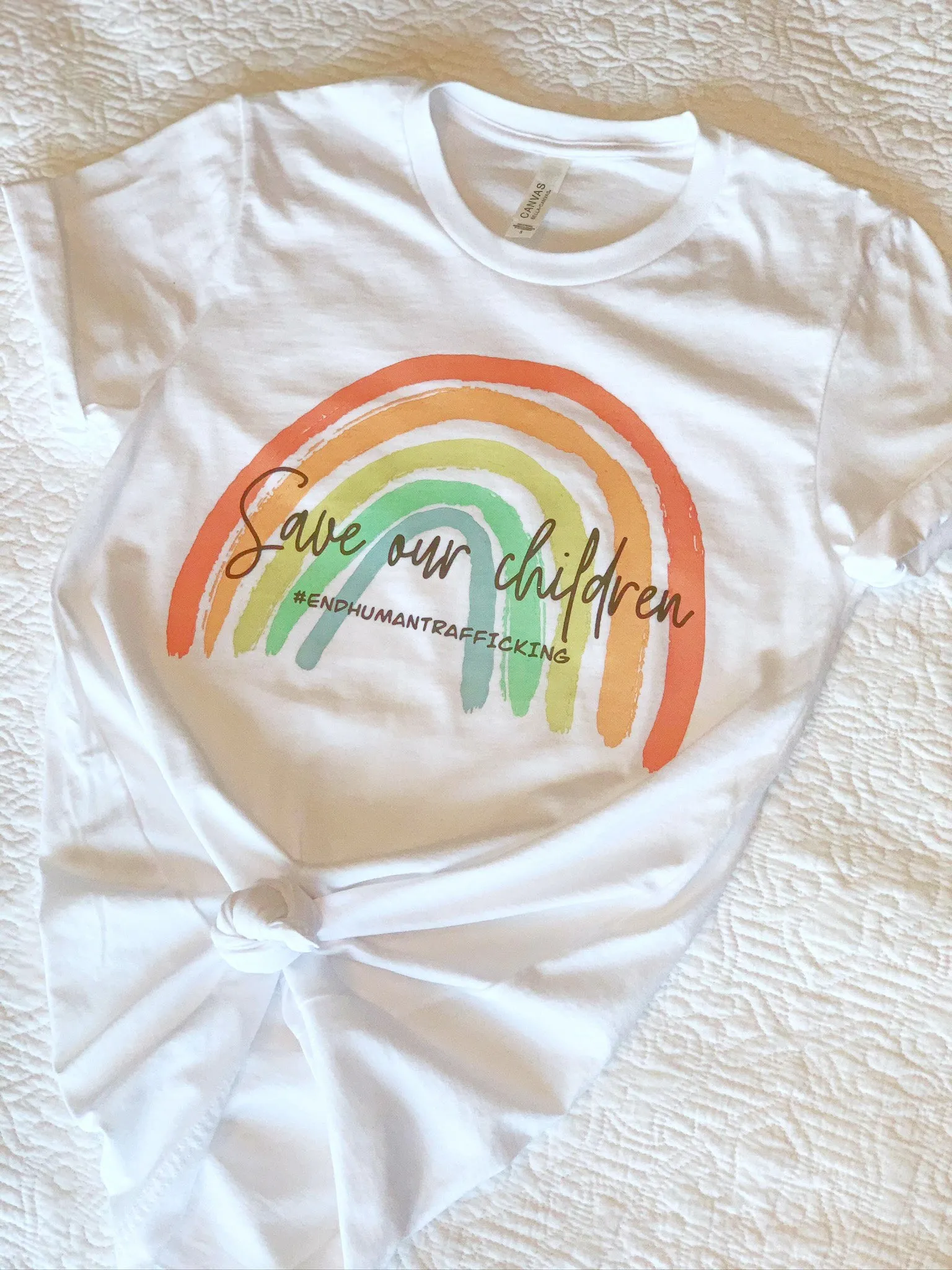 Save Our Children Rainbow T-Shirt - $5 from Each Sale Supports Operation Underground Railroad