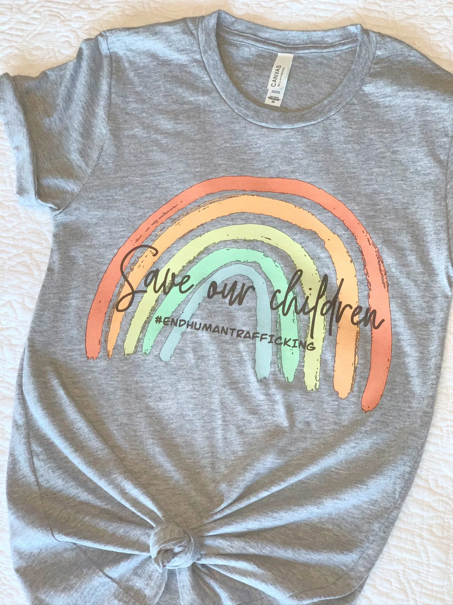 Save Our Children Rainbow T-Shirt - $5 from Each Sale Supports Operation Underground Railroad