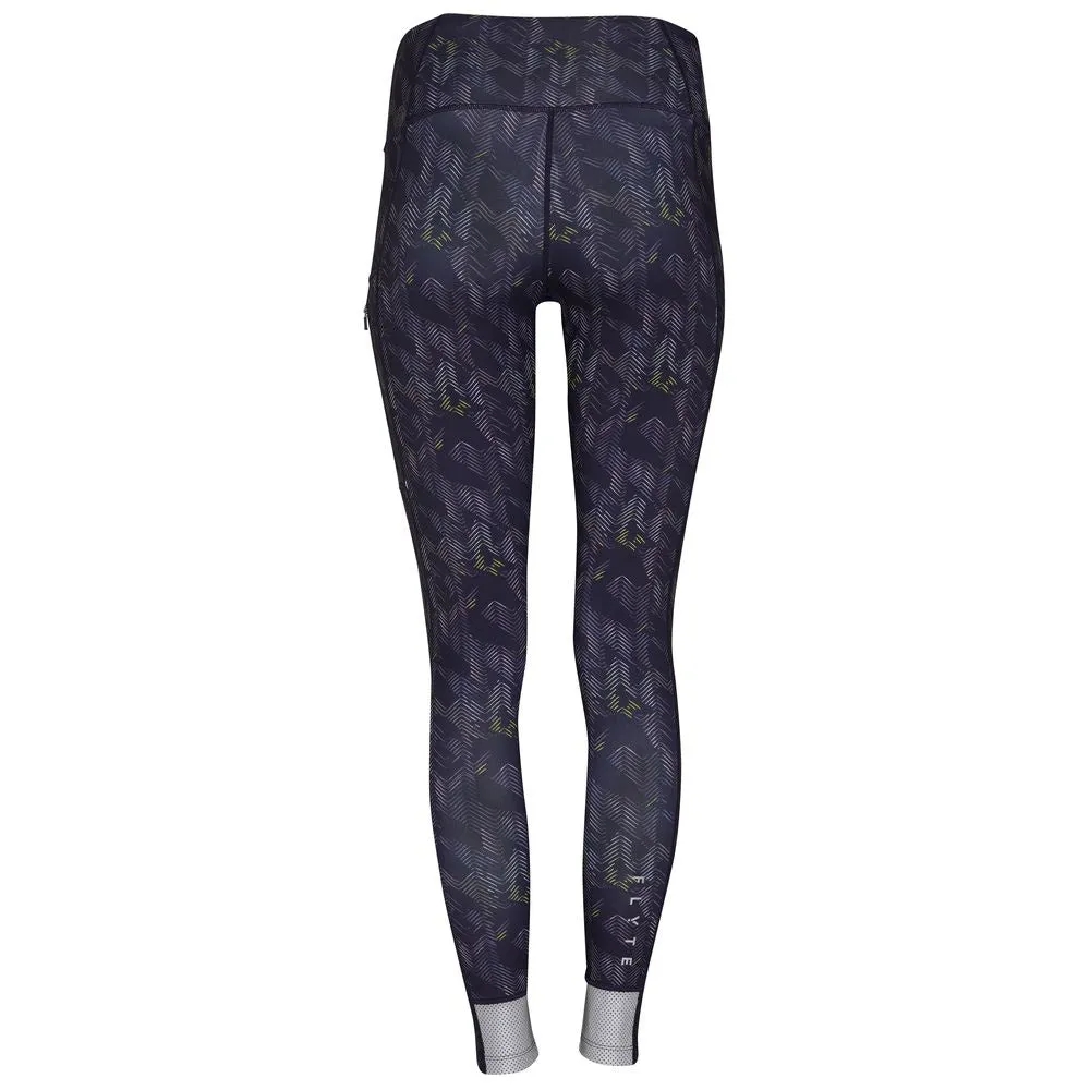 Womens Eos Reflective Tights (Graphite/Citron Print)