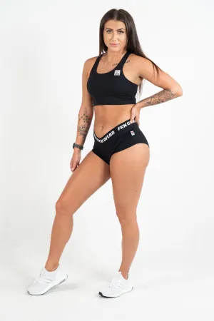 Women's Gym Workout Set | Strapped Crop & Booty Shorts